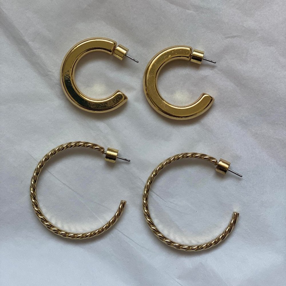 Mango Gold Hoops - Set of 2